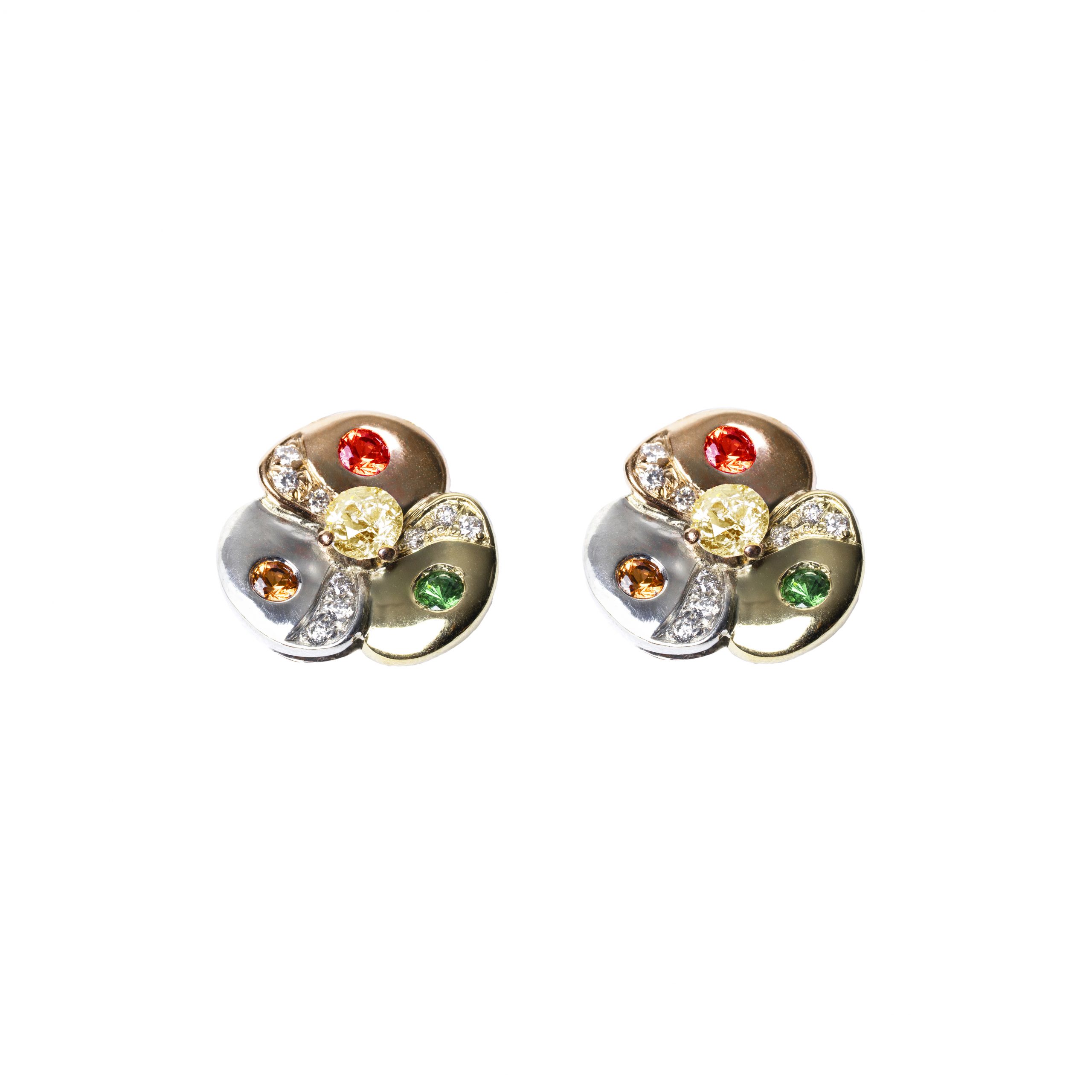 Fleur précieuse boucle d'oreille