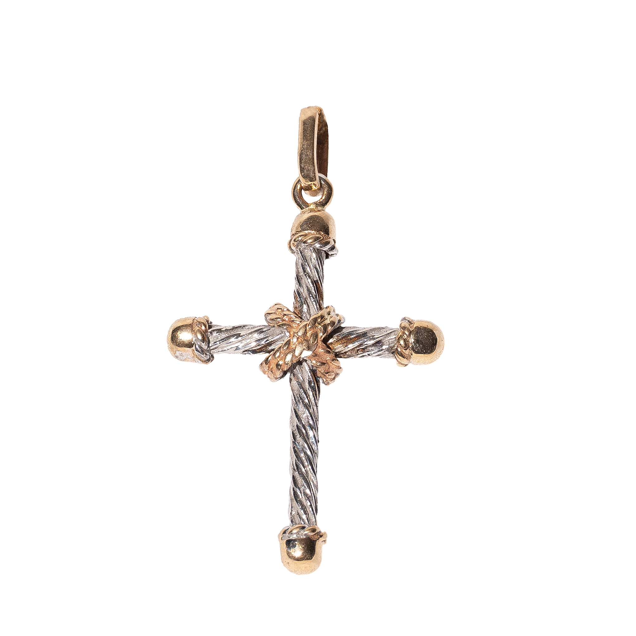 Croix pendentif or et argent