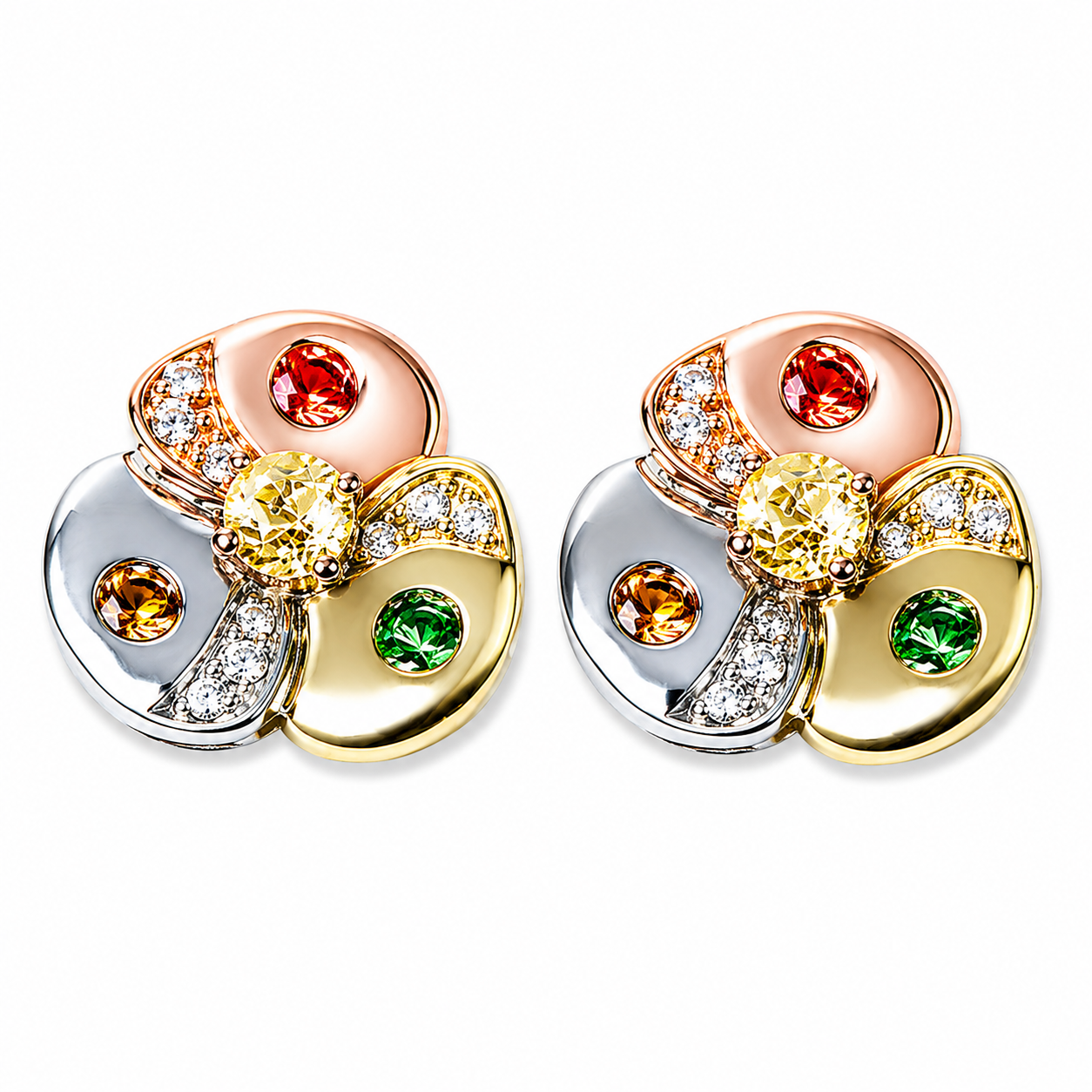 Fleur précieuse boucle d'oreille